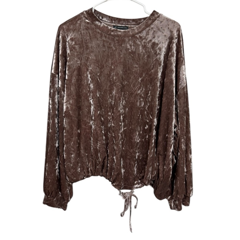 Adrianna Papell Mauve Crushed Velvet Top Extra Large